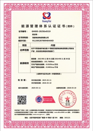 能源管理體系認證證書（附件）